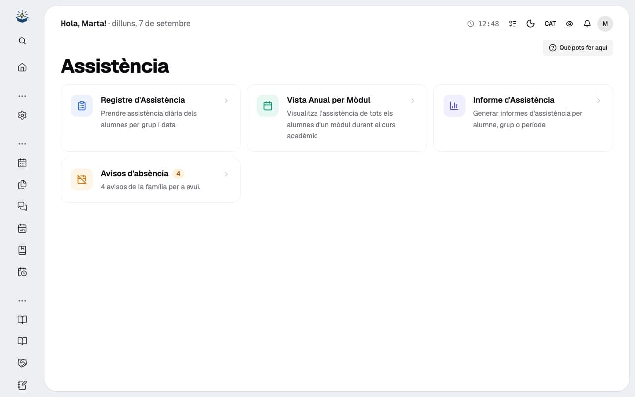 Passar llista a EduGuru: mapa de classe amb presents, absents i retards